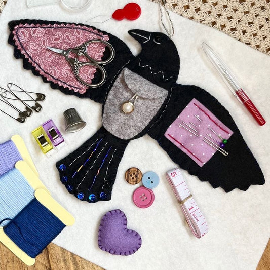 Luna The Crow Sewing Pouch